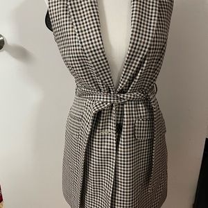 Outerwear plaid long sleeveless